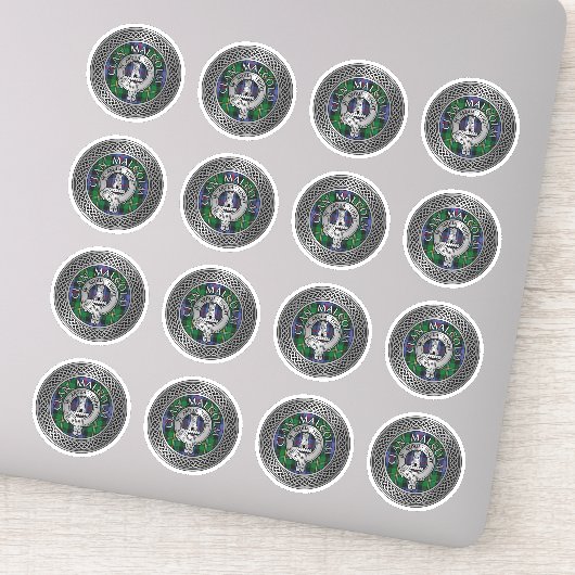 Sticker Clan Malcolm Crest et Tartan Knot (Détail)