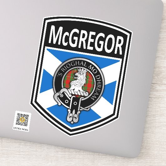 Sticker Clan McGregor Crest & Tartan Saltire (Détail)