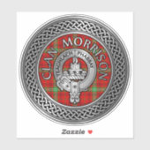 Sticker Clan Morrison Crest & Tartan Knot (Feuille)