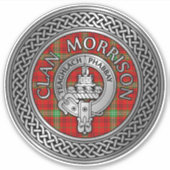 Sticker Clan Morrison Crest & Tartan Knot (Devant)