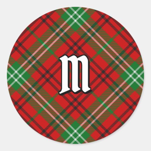 Sticker Clan Morrison Red Tartan Classic Round (Devant)