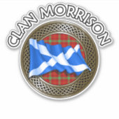 Sticker Clan Morrison Tartan Knot & Drapeau (Devant)