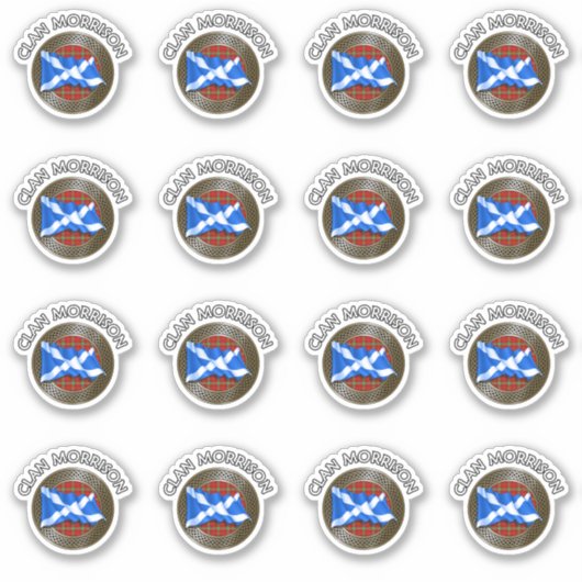 Sticker Clan Morrison Tartan Knot & Drapeau (Devant)