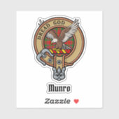 Sticker Clan Munro Crest over Tartan (Feuille)