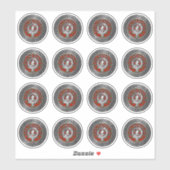 Sticker Clan Nicholson Crest & Tartan Knot (Feuille)
