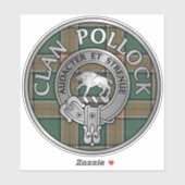 Sticker Clan Pollock Crest & Tartan (Feuille)