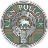 Sticker Clan Pollock Crest & Tartan (Devant)