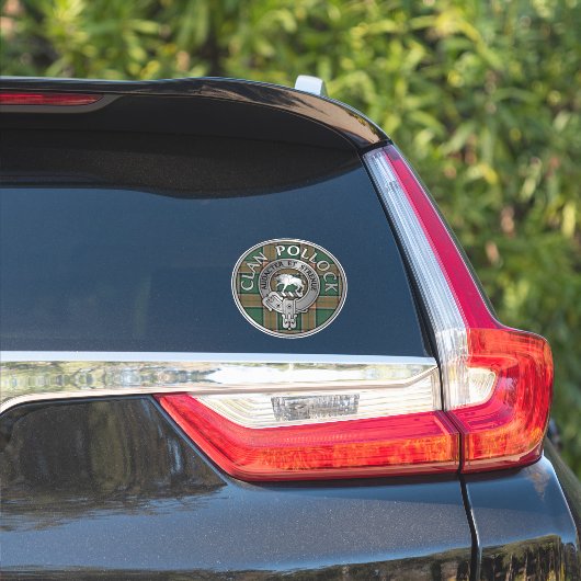 Sticker Clan Pollock Crest & Tartan (Côté voiture)