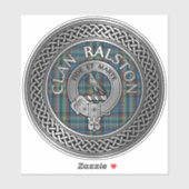 Sticker Clan Ralston Crest & Tartan (Feuille)