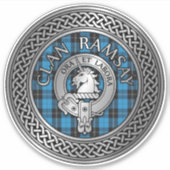 Sticker Clan Ramsay Crest & Hunting Tartan Knot (Devant)
