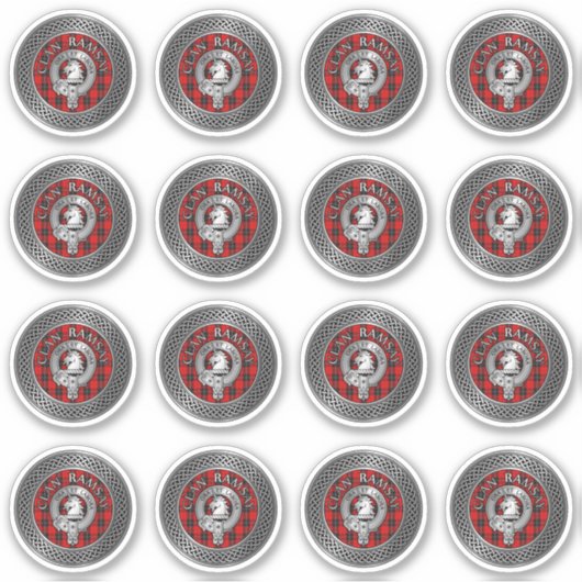 Sticker Clan Ramsay Crest & Tartan Knot (Devant)