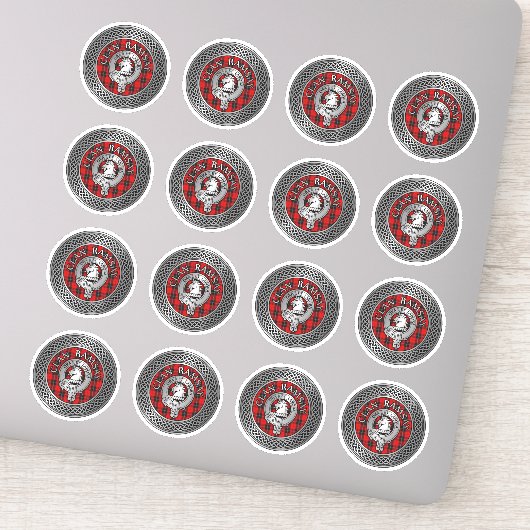 Sticker Clan Ramsay Crest & Tartan Knot (Détail)