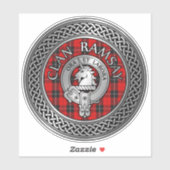 Sticker Clan Ramsay Crest & Tartan Knot (Feuille)