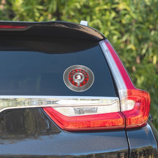 Sticker Clan Ramsay Crest & Tartan Knot (Côté voiture)