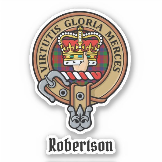 Sticker Clan Robertson Crest sur Tartan (Devant)