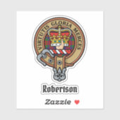 Sticker Clan Robertson Crest sur Tartan (Feuille)