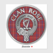 Sticker Clan Rose Crest & Tartan (Feuille)