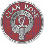 Sticker Clan Rose Crest & Tartan (Devant)