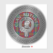 Sticker Clan Ruthven Crest & Tartan (Feuille)