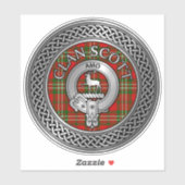 Sticker Clan Scott Crest & Tartan Knot (Feuille)