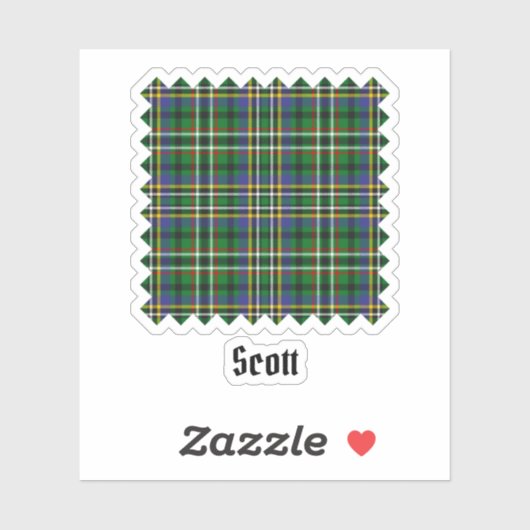 Sticker Clan Scott Green Tartan (Feuille)