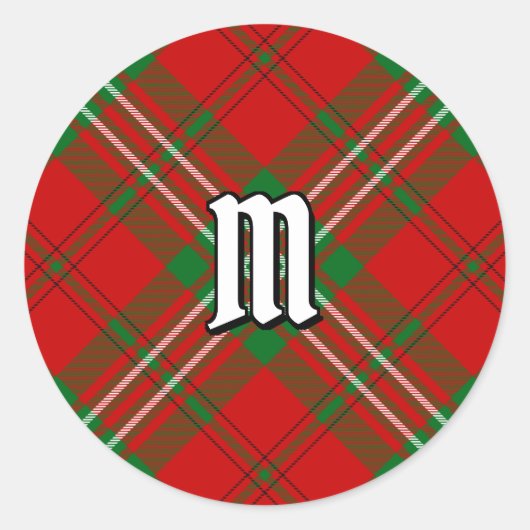 Sticker Clan Scott Red Tartan Classic Round (Devant)