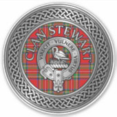 Sticker Clan Stewart | Stuart Crest & Tartan Knot (Devant)