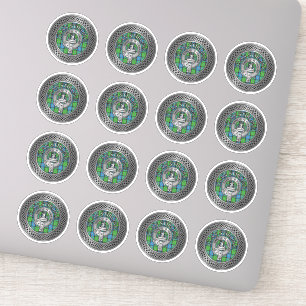 Sticker Clan Stirling Crest & Tartan Knot