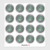 Sticker Clan Stirling Crest & Tartan Knot (Feuille)