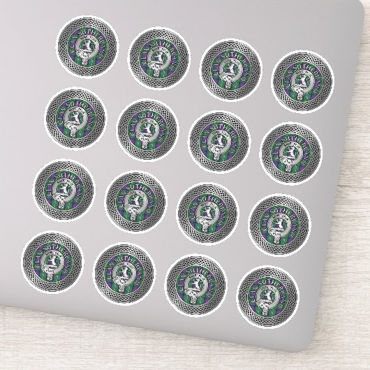 Sticker Clan Sutherland Crest & Tartan Knot (Détail)