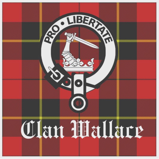 Sticker Clan Wallace Crest Badge et Tartan (Devant)