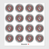 Sticker Clan Wallace Crest et Tartan Knot (Feuille)