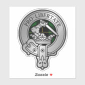 Sticker Clan Wallace Crest & Hunter Tartan (Feuille)