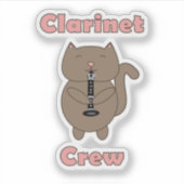 Sticker Clarinet Crew Cat drôle (Devant)