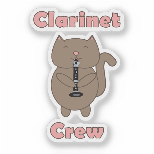 Sticker Clarinet Crew Cat drôle (Devant)
