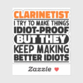 Sticker Clarinetist J'Essaie De Faire Des Citations Drôle (Feuille)