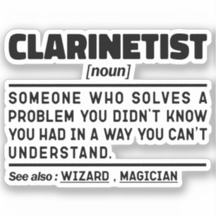 Sticker Clarinetiste Nom Joueur de Clarinette Instrument d