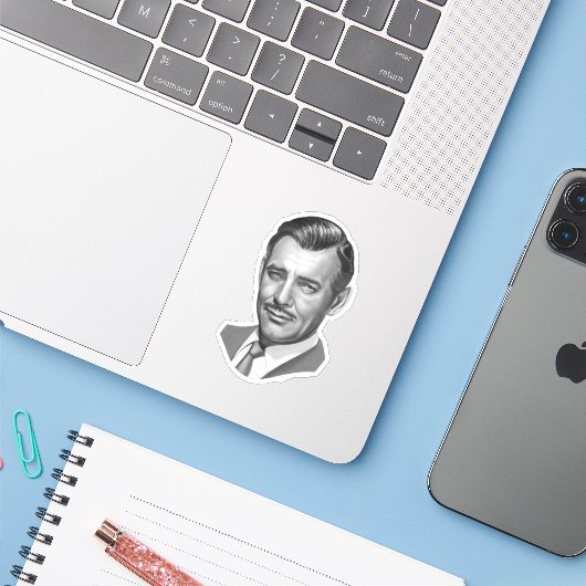 Sticker Clark Gable (Ordinateur portable avec iPhone)