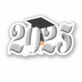 Sticker Classe Argent de 2025 Graduation (Devant)