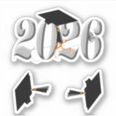 Sticker Classe Argent de 2026 Graduation (Devant)