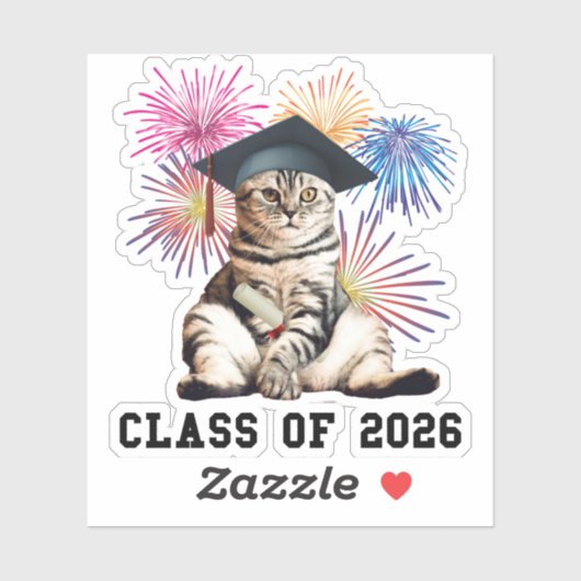 Sticker Classe D'Amoureux des chats 2026 (Feuille)