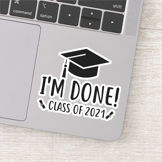 Sticker Classe de 2021, Je suis Terminé Graduation (Détail)