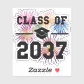 Sticker Classe de 2037 Premier jour de croissance scolaire (Feuille)