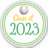 Sticker Classe de base-ball Green & Gold Année d'obtention (Recto)
