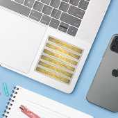 Sticker Classé Faux Gold 2 avec texte noir (Ordinateur portable avec iPhone)