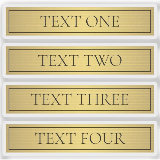 Sticker Classé Faux Gold avec texte noir (Devant)