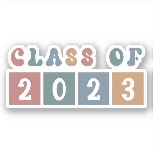 Sticker Classe rétro de 2023 collégial diplôme cadeau (Devant)