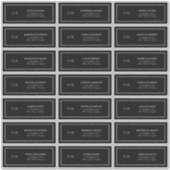 Sticker Classic Black & White Monogram Adresse d'invité (Devant)