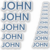 Sticker Classic Blue Custom Name 15 Tailles Simple John (Devant)