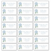 Sticker Classic Blue Hydrangea Wedding Guest Address (Devant)